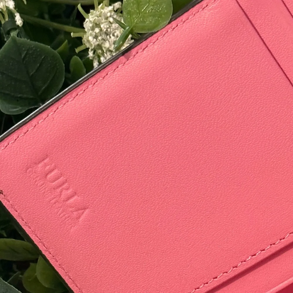 Furla Babylon S Compact Wallet – Blush Pink Textured Leather